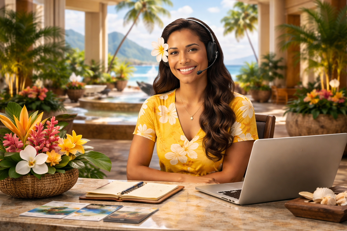 Resort concierge at a luxury Hawaii hotel